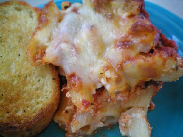 Baked Ziti With Thick Rich Meat Sauce. Photo by CoffeeB