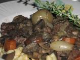 Beef Braised With Red Wine and Mushrooms