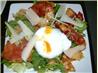 Warm Bread Salad of Crispy Pancetta, Parmesan and Poached Egg. Recipe by Jan-Luv's2Cook
