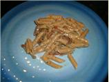 Penne With Pesto Cream Sauce and Sun-Dried Tomatoes