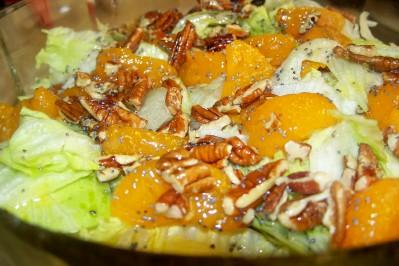 Mandarin Orange Salad With Warm  Poppy Seed Dressing. Photo by lauralie41