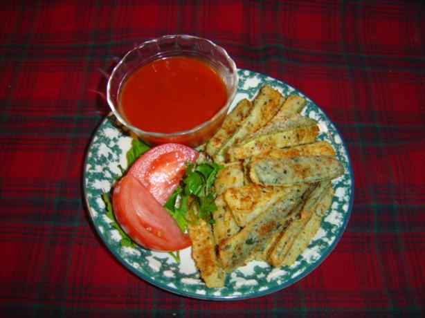 Breaded Zucchini Fingers. Photo by :(