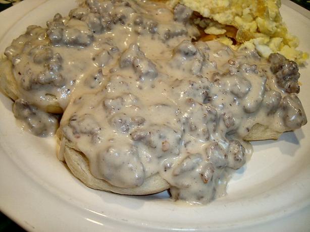 Kittencal's Sausage Sawmill Gravy (With Biscuits). Photo by happynana