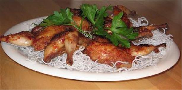 Spicy Honey and Garlic Quail. Photo by The Flying Chef