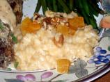 Chicken and Cheese Risotto  With Caramelized Apricot Topping