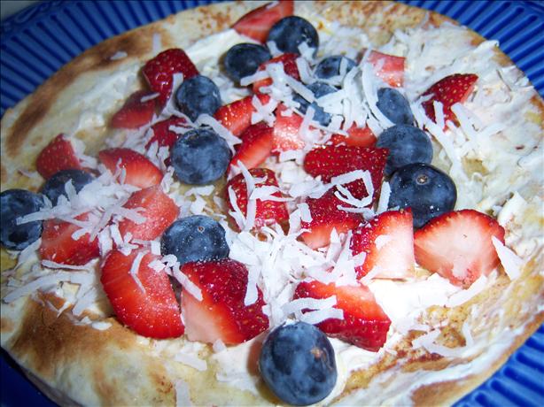 Low-Fat Blueberry Tortilla Pizza (4 Points). Photo by **Mandy**