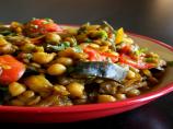 Moroccan Eggplant With Garbanzo Beans