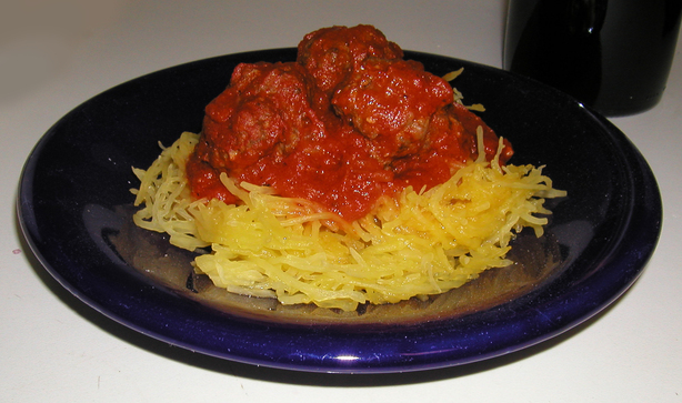 Spaghetti Squash With Meatballs and Cabernet Marinara Sauce. Photo by Emily Elizabeth