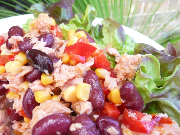 Tuna, Bean and Sweetcorn Salad. Photo by Stardustannie