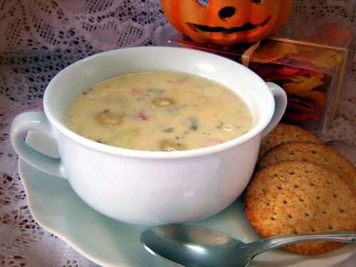 Cheesy Ham and Potato Soup. Photo by Annacia