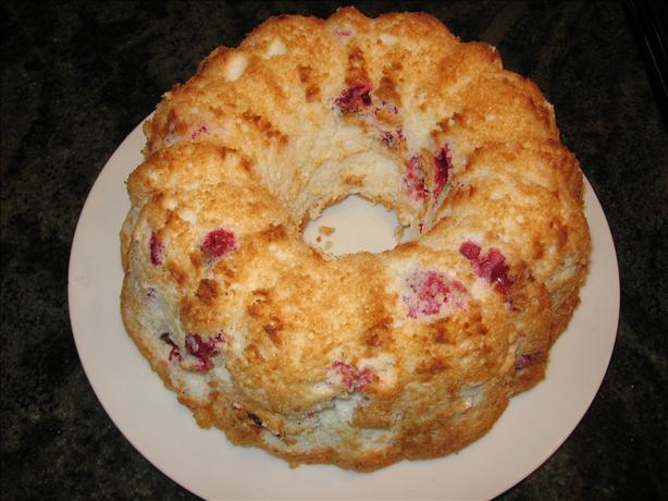 Scrumptious Cranberry Angel Food Cake. Photo by Maito
