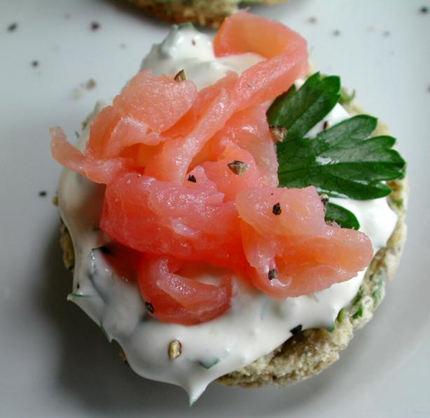 Mini Herbed Scones With Smoked Salmon. Photo by Chef floWer