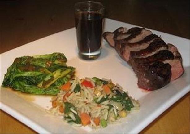 Duck Magret With Bok Choy and Vegetable Fried Rice. Photo by The Flying Chef