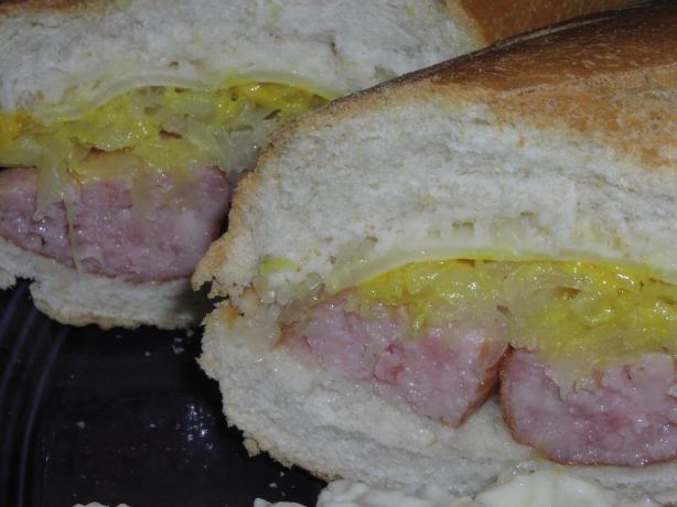 Polish Sausage Submarine Sandwich. Photo by TeresaS