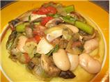 Butter Bean and Spring Veggie Saute With Polenta