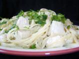 Mock Chicken Fettuccine Alfredo Using Whole Wheat Linguine