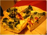 Mozzarella and Spinach Crostini