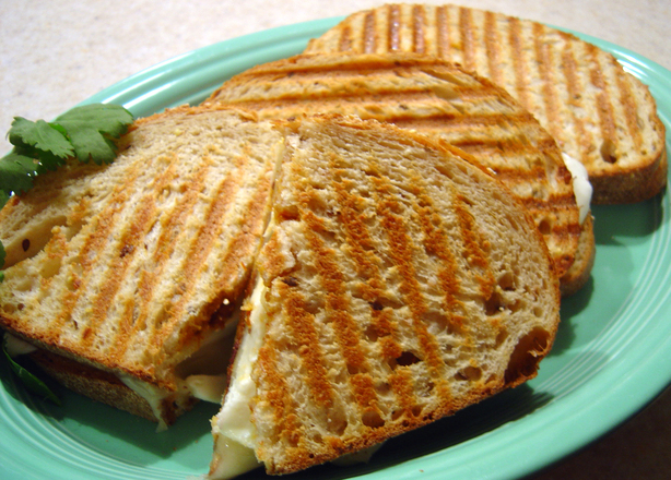Two-Cheese Panini With Tomato-Olive Pesto. Photo by :(