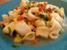 Spicy Calamari With Bacon and Scallions. Recipe by Chef Kate