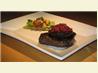 Marinated Steaks With Asparagus Topped With Garlic Breadcrumbs A