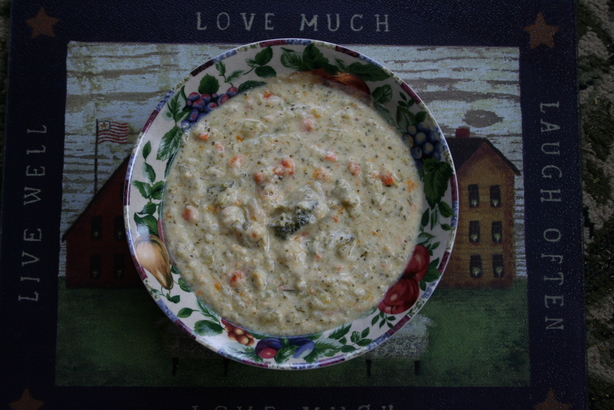 Cauliflower/Broccoli/Bell Pepper Crock Pot Soup. Photo by Chef Lainie
