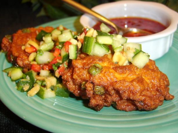 Thai Fishcakes With Sweet Chilli Sauce and Cucumber Relish. Photo by LifeIsGood