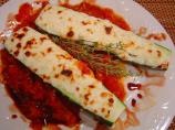 Zucchini Filled With Three Cheeses With Homemade Tomato Sauce