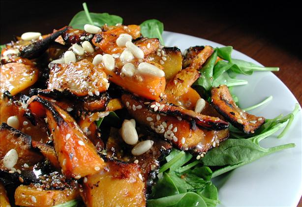 Pumpkin (Squash) & Spinach Salad. Photo by Chef floWer