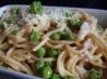 Cheesy Spaghetti With Bacon and Peas
