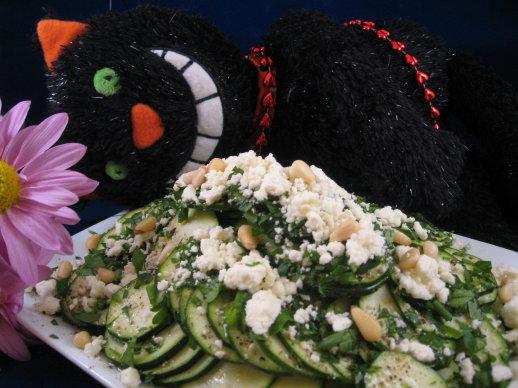 Zucchini Carpaccio With Feta and Pine Nuts. Photo by Engrossed