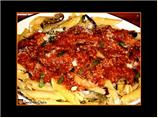 Saut&eacute;ed Eggplant Penne With Sunburst Chili Sauce