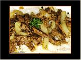 Saut&eacute;ed Steak Strips on Walnut-Basil Rice