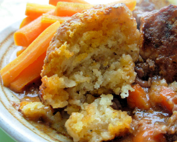 A Winter's Walk Beef and Carrot Stew With Herb Crusted Dumplings. Photo by French Tart