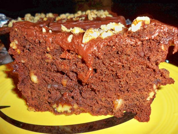 Walnut Brownie Loaf  W/Cocoa Fudge Frosting. Photo by Lainey6605