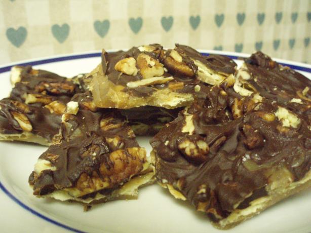 Chocolate Toffee Candy Cookies (Saltine Candy). Photo by beckihrh