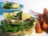 Spinach Salad in Parmesan Frico Cups (Giada De Laurentiis)