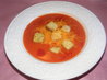Creamy Tomato Cheese Soup With Croutons. Recipe by Seasoned Cook