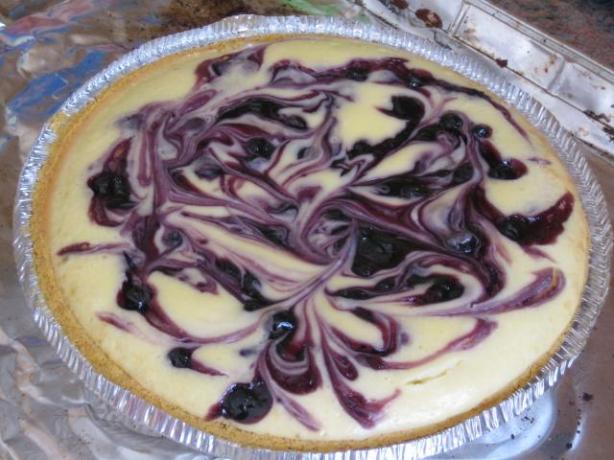 Blueberry Swirl Cheesecake. Photo by brokenburner