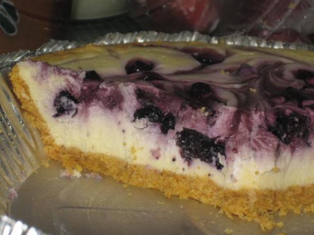 Blueberry Swirl Cheesecake. Photo by brokenburner