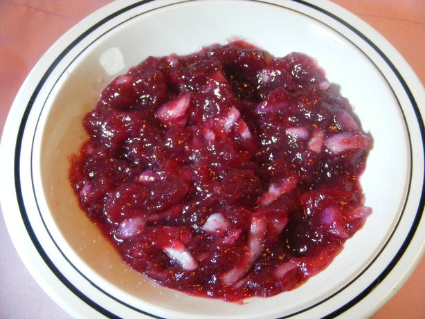 Cranberry Red Onion Chutney. Photo by Seasoned Cook