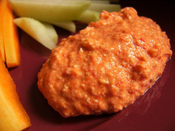 Roasted Red Pepper and Feta Spread. Photo by Lalaloula