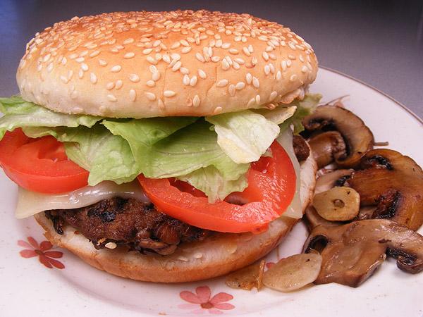 Mushroom Swiss Burger. Photo by Lavender Lynn