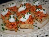 Buffalo Chicken Filled Tortilla Cups