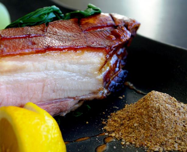 Pork Belly, Sea Salt and Szechuan Pepper. Photo by AmandaInOz