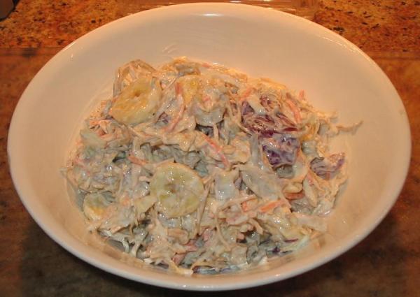 Slaw & Bananas. Photo by Kat's Mom