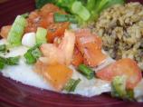 Baked Flounder Fillets With Scallions & Chopped Tomato