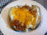 Baked Potatoes With Meat Sauce. Recipe by Seasoned Cook