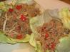 Oriental Minced Pork in Lettuce Leaves. Recipe by The Flying Chef