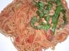 Spaghetti With Eggplant and Goat Cheese. Recipe by Boomette