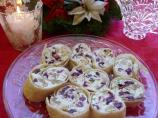 Herbed Chevre, Craisin and Walnut Pinwheels